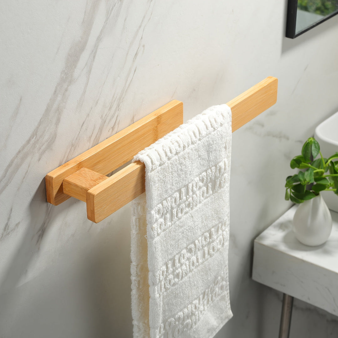Modern Wooden Towel Rail – Elegant Wall Mounting Without Tools