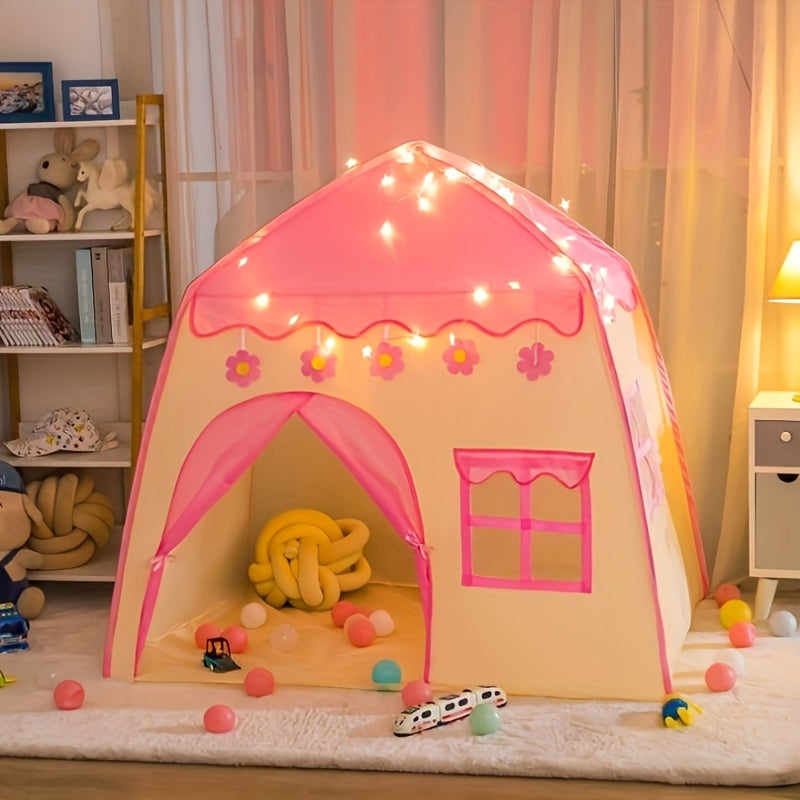 Princess Flower Tent for Kids – With Star Lighting and Toy Accessories
