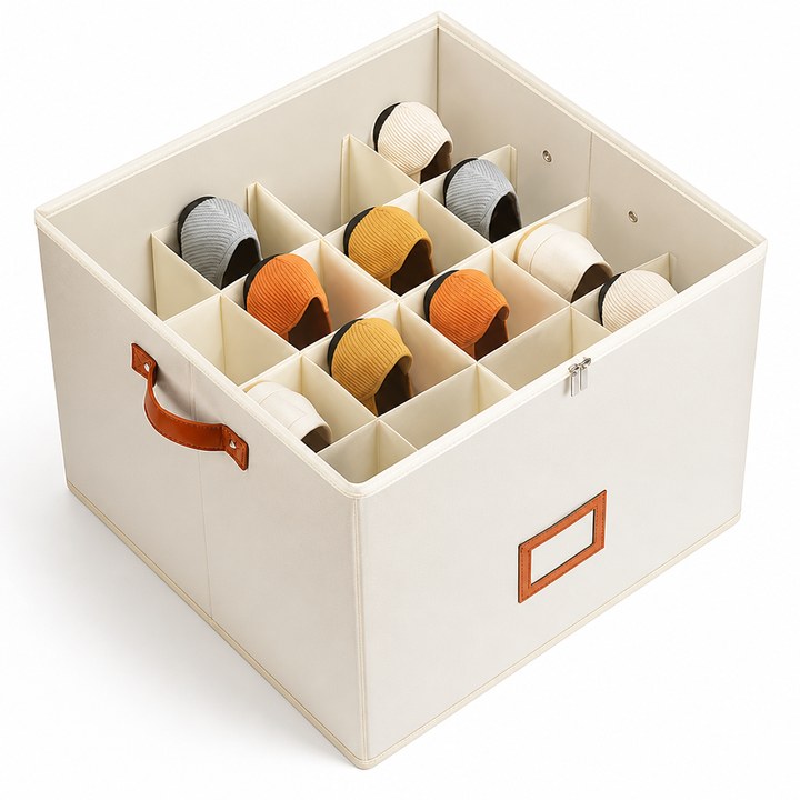 Foldable Shoe Organiser — Breathable, Space-Saving Wardrobe Storage