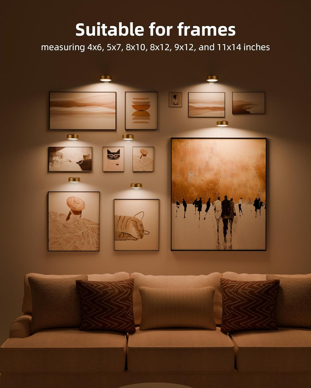 Adjustable Magnetic Picture Light | LED Touch & Remote Control, RGB/White, USB