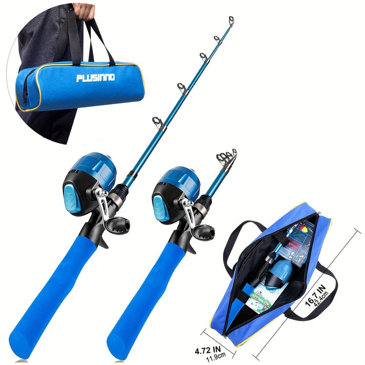 Complete Telescopic Fishing Rod and Reel Set with Carry Bag and Tackle Box