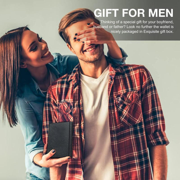 Men's Slim RFID Wallet | Leather Card Holder | Black