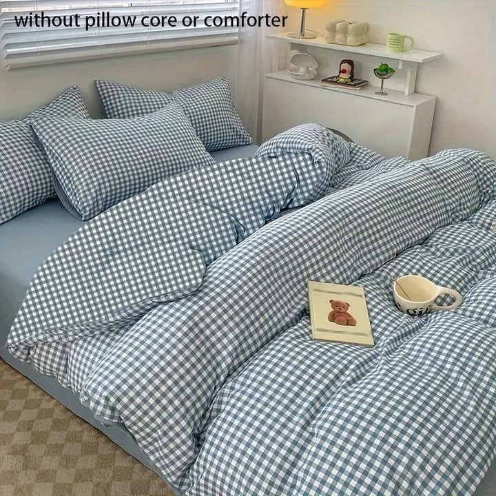 Blue Striped Blanket - Korean Style | Soft & Durable