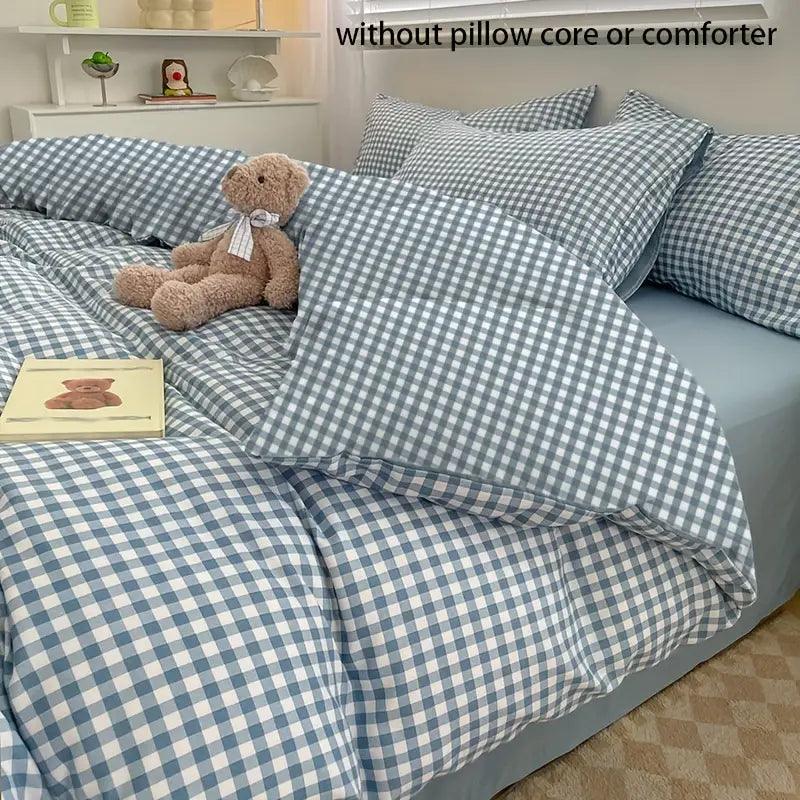 Blue Striped Blanket - Korean Style | Soft & Durable