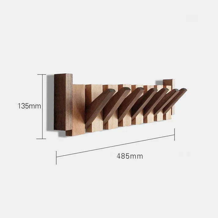 Durable Wooden Wall Coat Rack with Musical Design