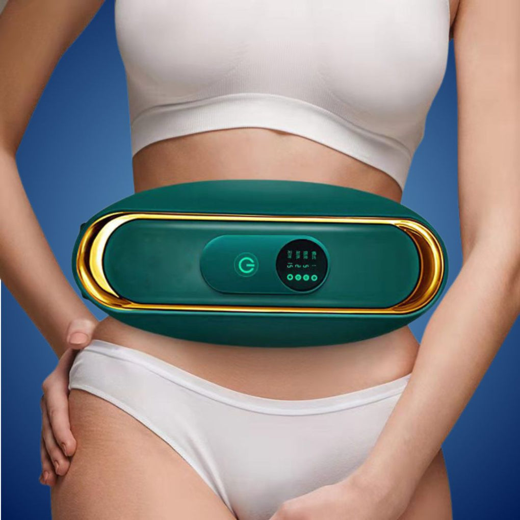 "Elektrischer Slim-Gürtel mit EMS-Wärme, verbessert Durchblutung, verbrennt Bauchfett, bietet Taillenmassage."