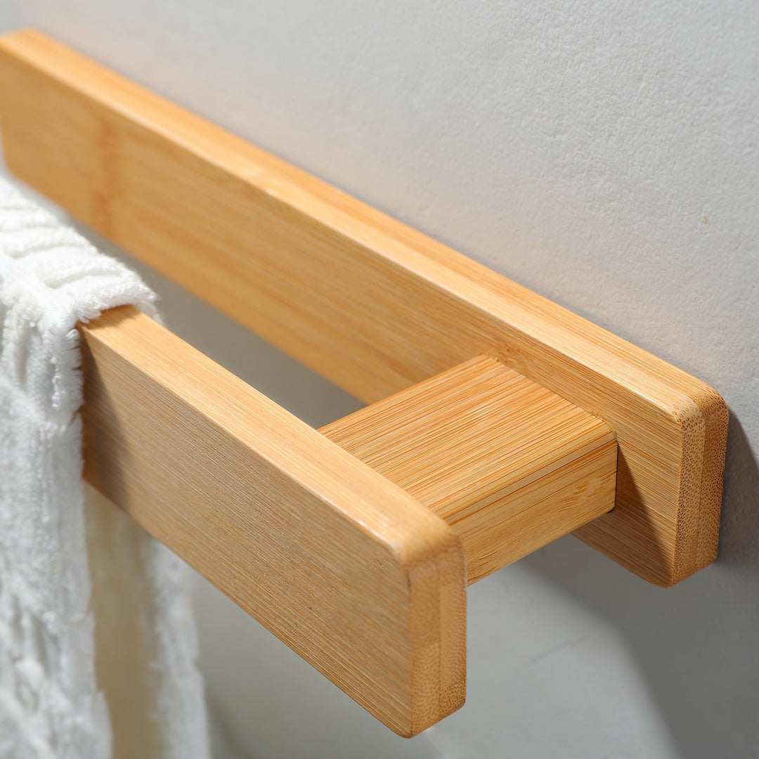 Modern Wooden Towel Rail – Elegant Wall Mounting Without Tools
