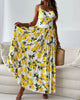 Women’s Strappy Lemon Print Dress