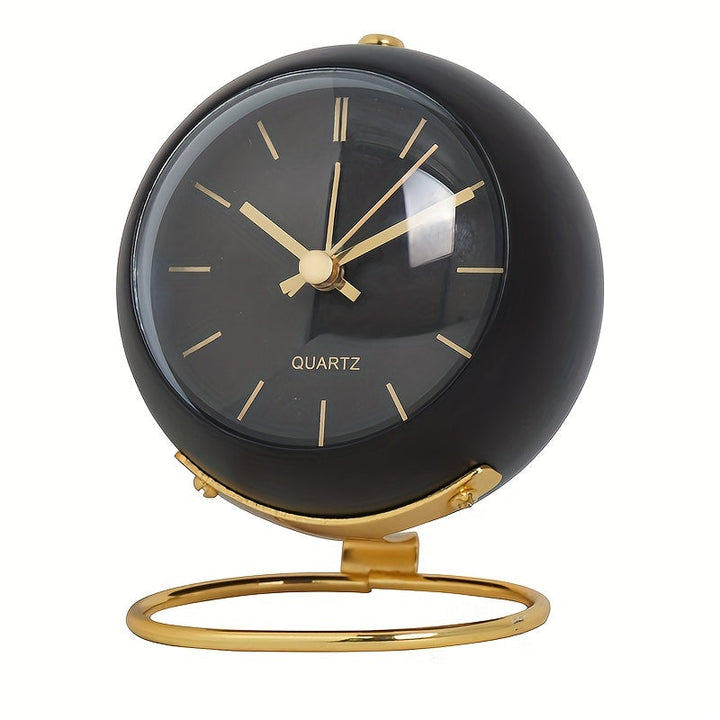 Nordic Silent Desk Clock – Luminous Hands and Metal Frame