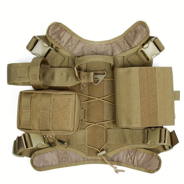 Tactical Dog Harness with Pockets – Durable Nylon Harness for Training and Adventures
