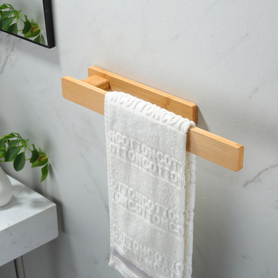 Modern Wooden Towel Rail – Elegant Wall Mounting Without Tools