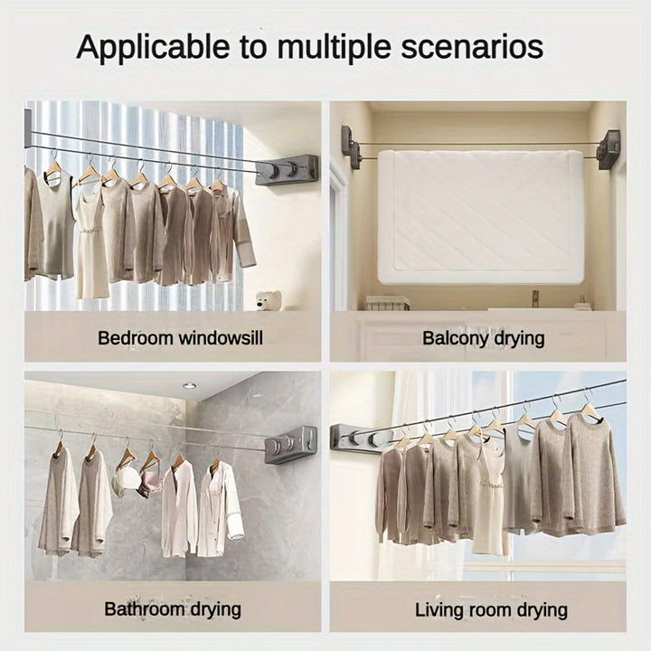 FlexiLine Double Retractable Clothesline for Heavy Loads - Compact, Space-Saving Design
