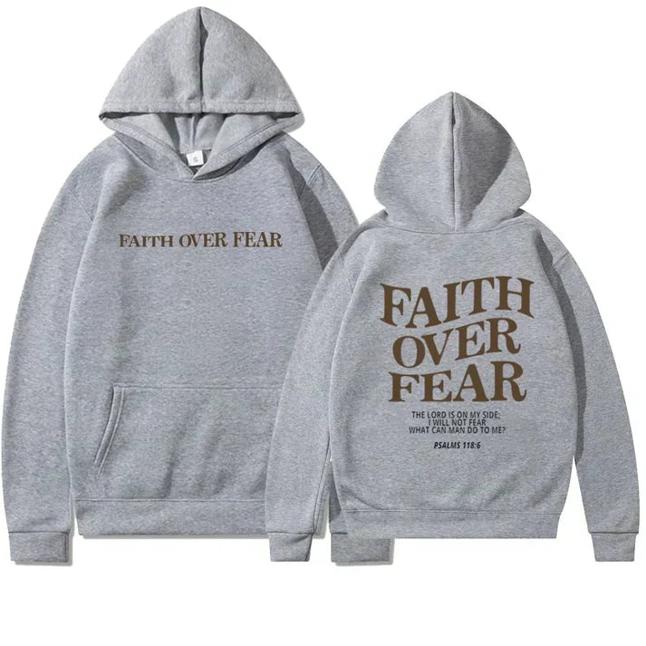 Unisex Hoodie "Faith Over Fear" Psalm 118:6 - Faithmore