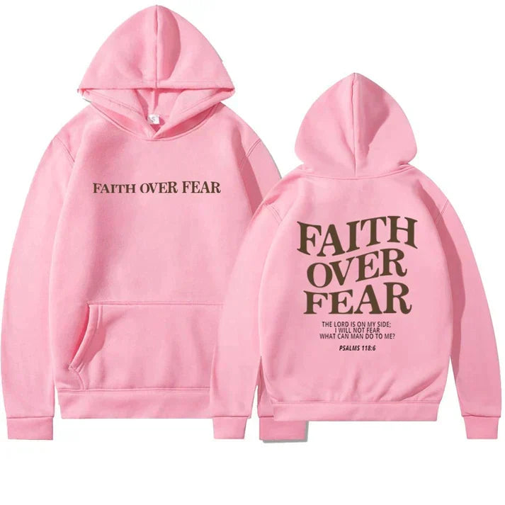 Unisex Hoodie "Faith Over Fear" Psalm 118:6 - Faithmore