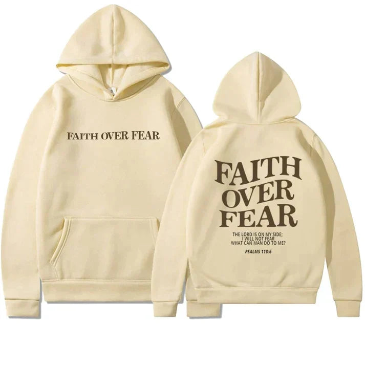 Unisex Hoodie "Faith Over Fear" Psalm 118:6 - Faithmore