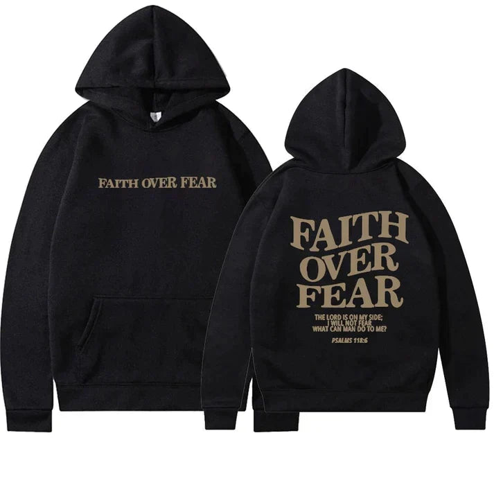 Unisex Hoodie "Faith Over Fear" Psalm 118:6 - Faithmore