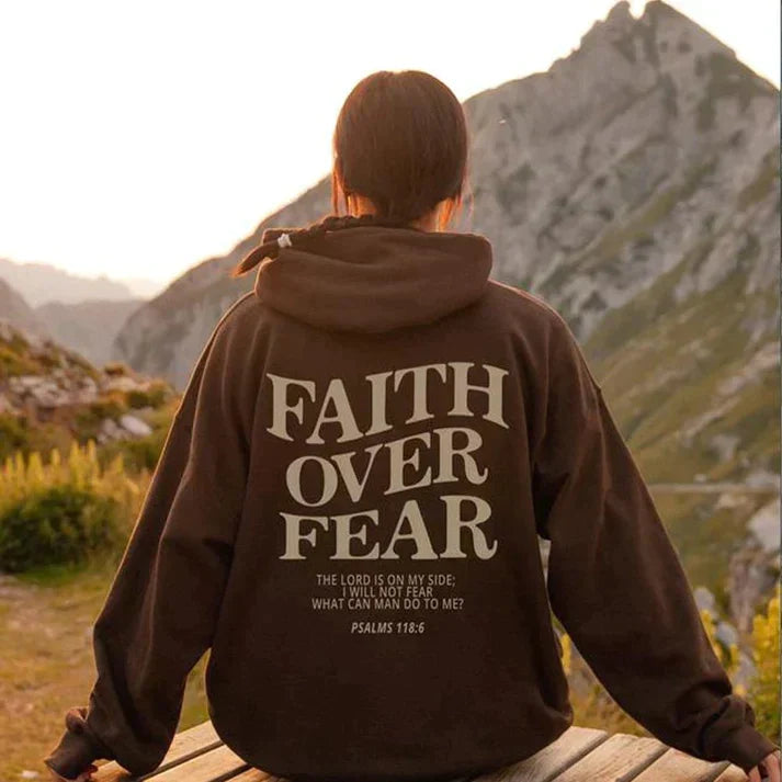 Unisex Hoodie "Faith Over Fear" Psalm 118:6 - Faithmore