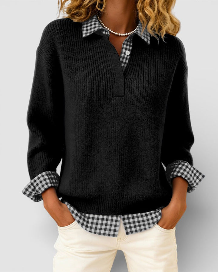 Smart Knitted V-Neck Jumper