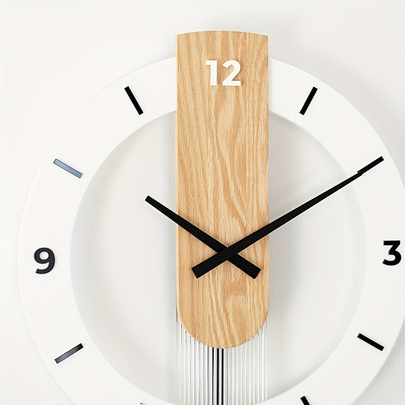 Creative Wood and Acrylic Pendulum Wall Clock – Elegant, Silent Decoration