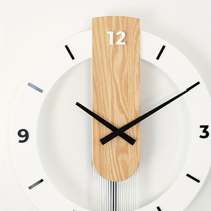 Creative Wood and Acrylic Pendulum Wall Clock – Elegant, Silent Decoration