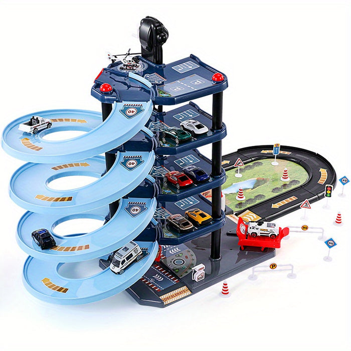 FirePark Toy Garage - Play With the Fire Truck + Ramps