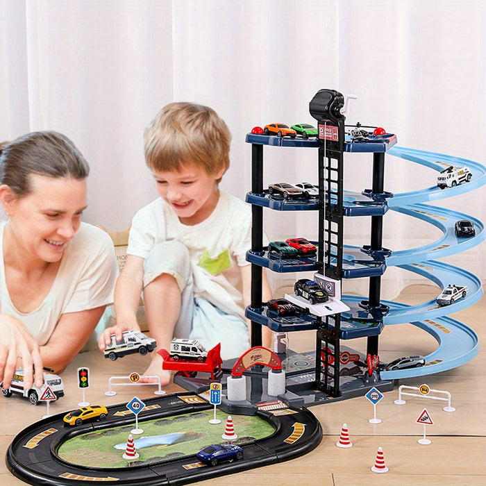FirePark Toy Garage - Play With the Fire Truck + Ramps