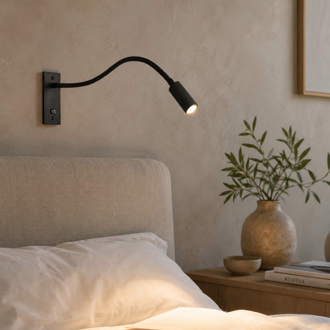 Flexible Gooseneck Wall Lamp – Adjustable Modern Reading Light for Bed and Sofa