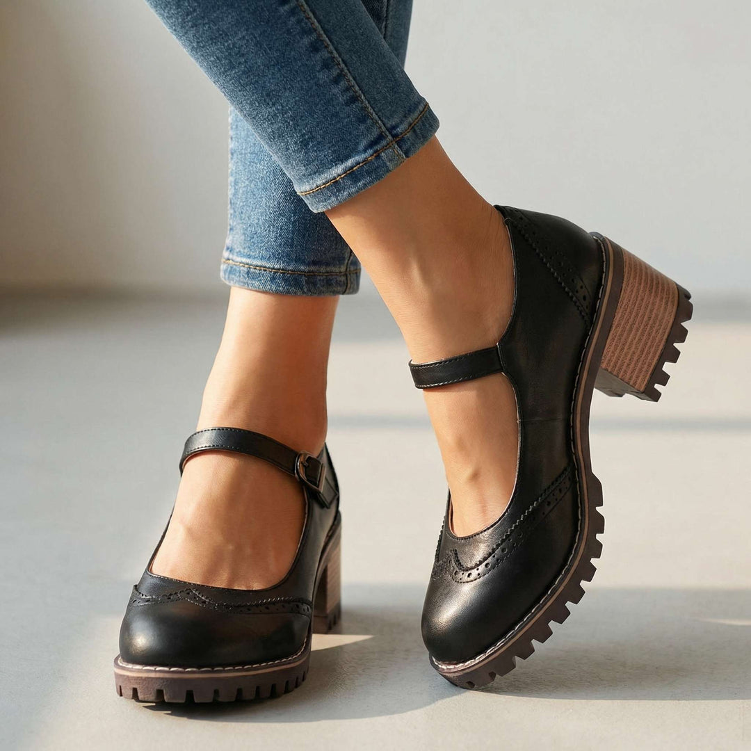 Vintage women's Mary Jane shoes with adjustable strap