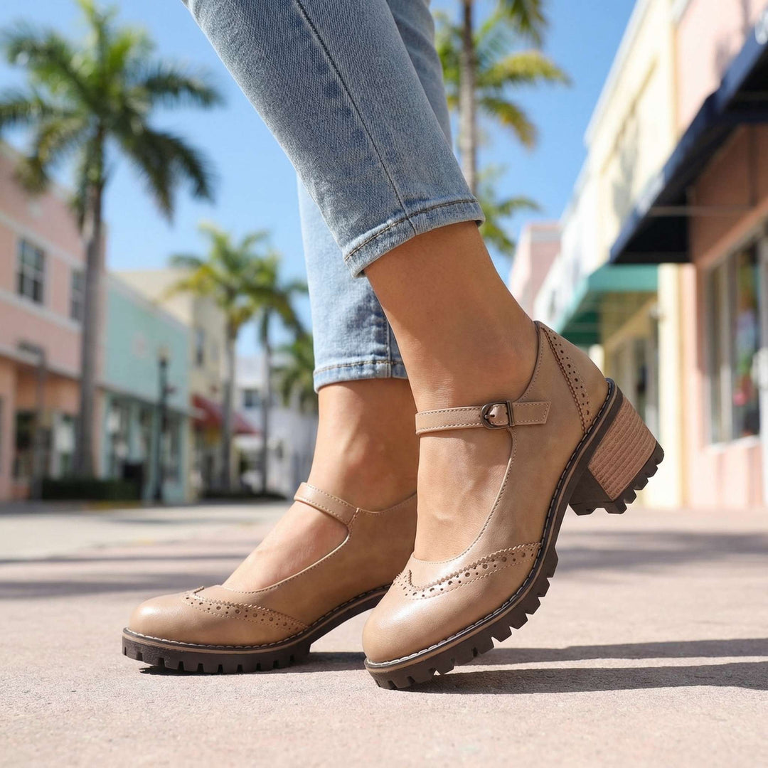 Vintage women's Mary Jane shoes with adjustable strap
