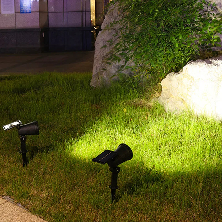LED Garden Spotlight with Solar Panel and Dusk Sensor