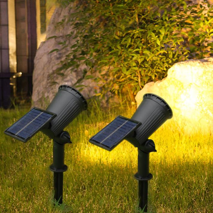 LED Garden Spotlight with Solar Panel and Dusk Sensor