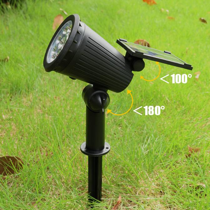 LED Garden Spotlight with Solar Panel and Dusk Sensor