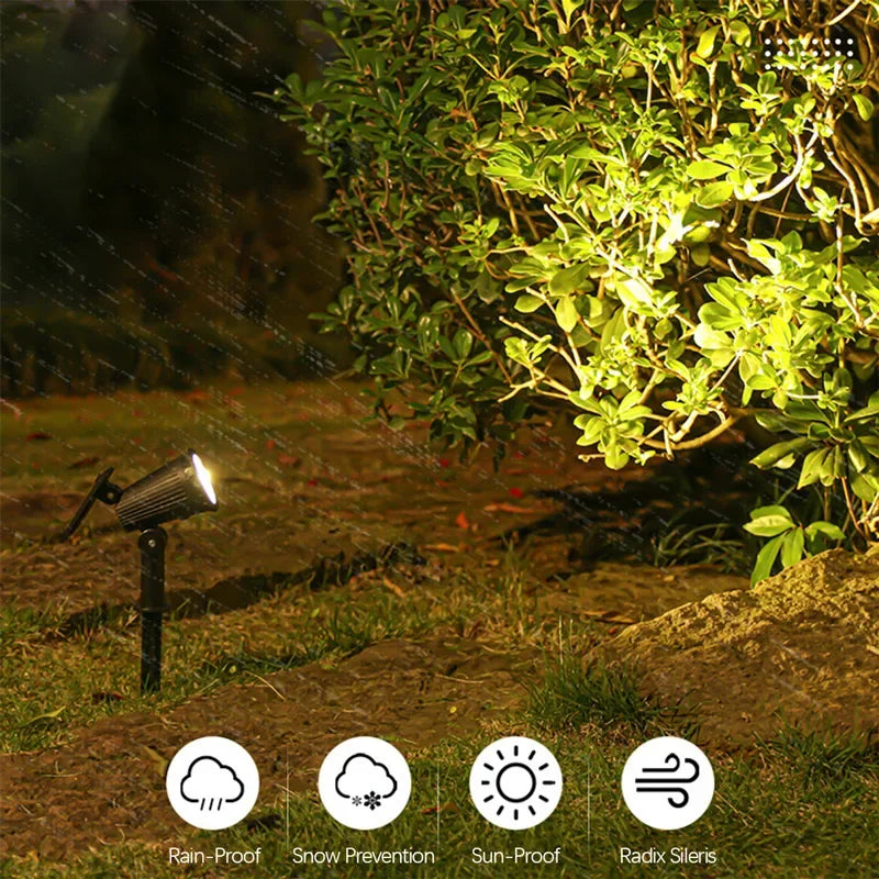LED Garden Spotlight with Solar Panel and Dusk Sensor