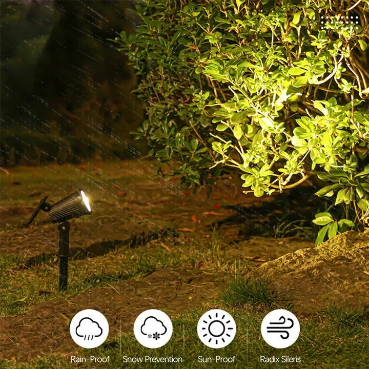 LED Garden Spotlight with Solar Panel and Dusk Sensor