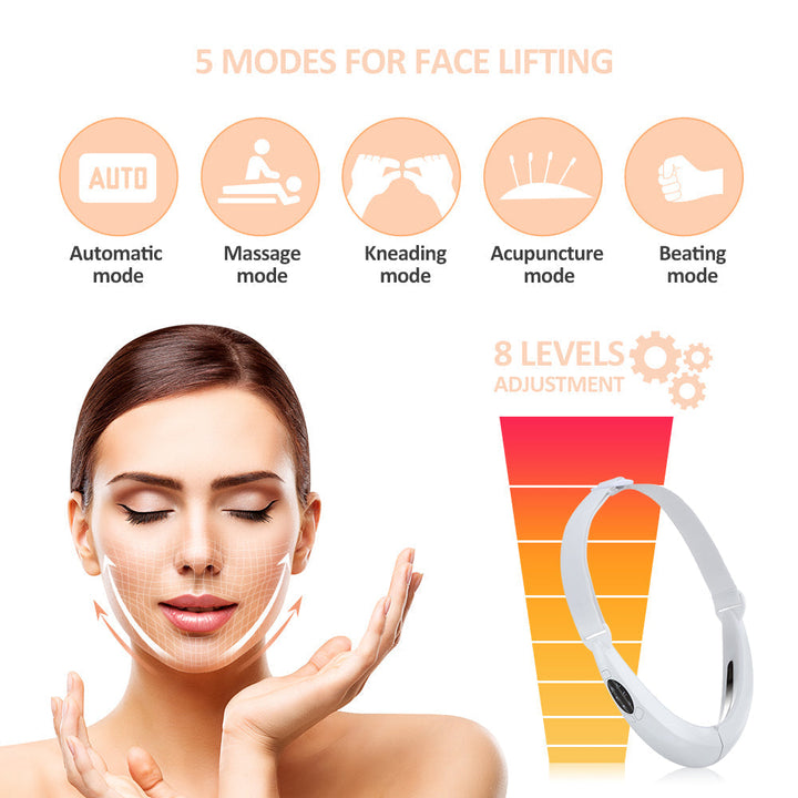 EMS Gesichtsstraffer mit LED-Therapie - Gesichtsstraffung und Doppelkinn-Entfernung