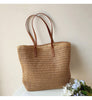 Woven Basket Bag with Leather Handles – SummerBreeze Bag