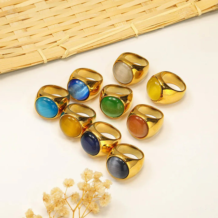 Large Cat's Eye Gemstone Ring – Liora
