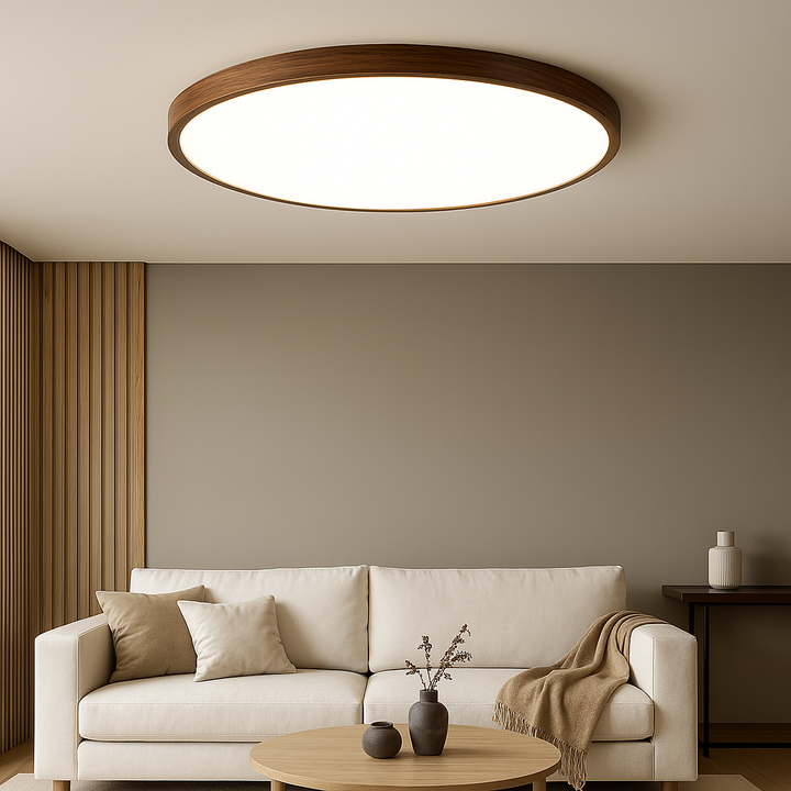 Deckenlampe aus Dunklem Holz