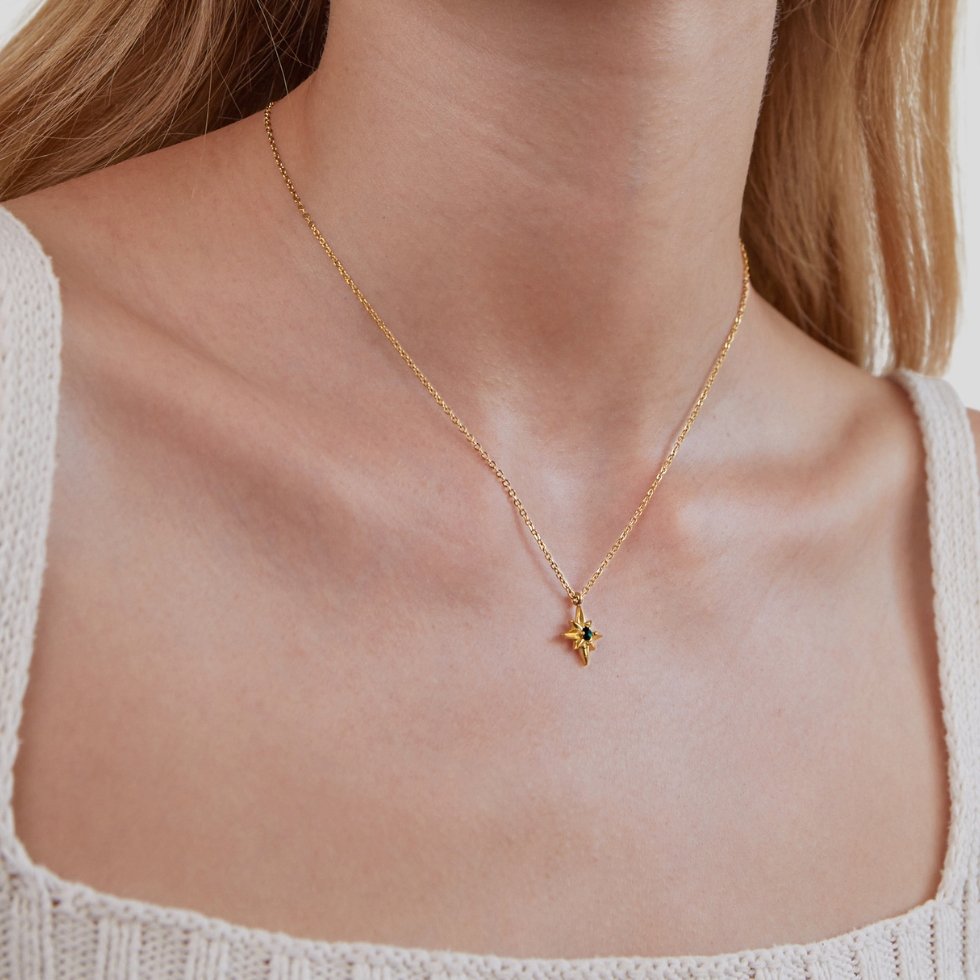 Guide Star Emerald Crystal Necklace