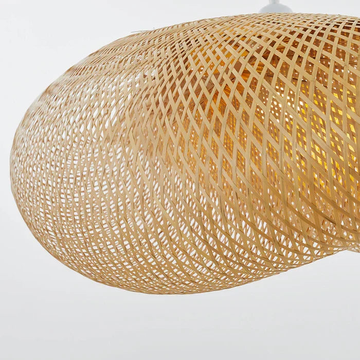 Handwoven Bamboo Pendant Lamp in Boho Style
