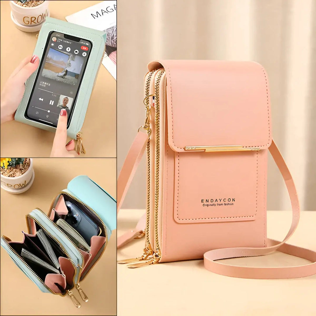 Soft Leather Shoulder Bag with Anti-Theft Protection – SafeTouch