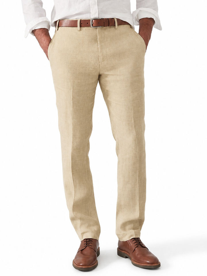 Men's Linen Trousers with Belt Loops