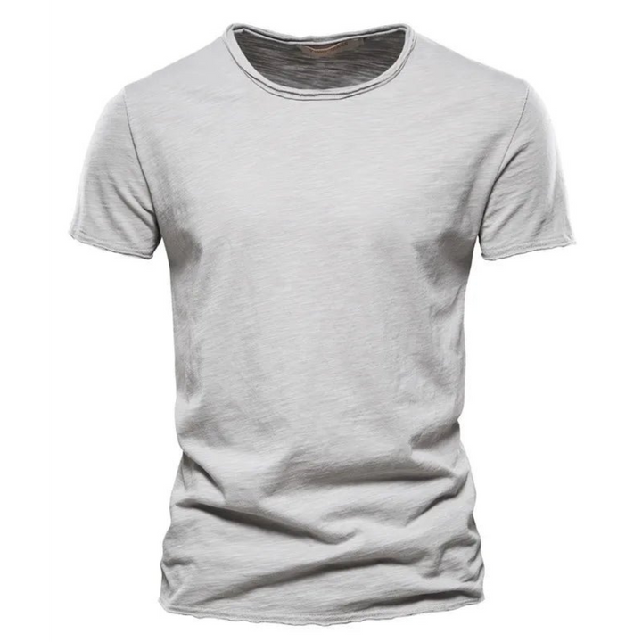 Men's Crew-Neck T-Shirt with Slub Yarn Texture