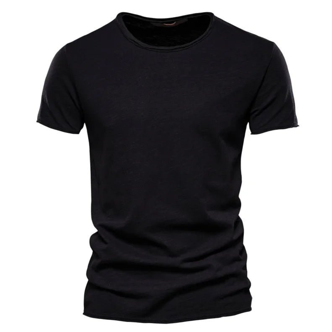 Men's Crew-Neck T-Shirt with Slub Yarn Texture
