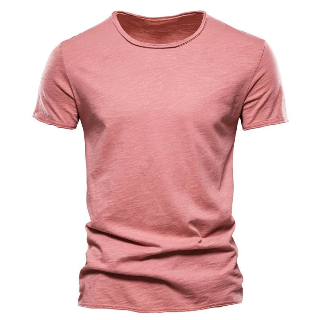 Men's Crew-Neck T-Shirt with Slub Yarn Texture