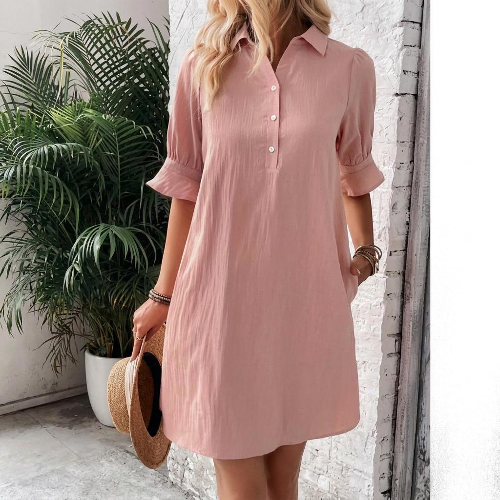 Collared Shirt Dress – Knee Length