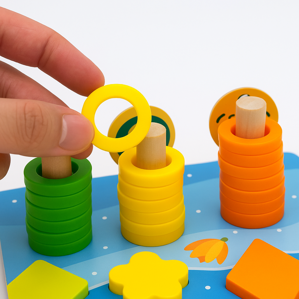 Montessori Holz-Spielbrett | Kompetenzentwicklung für Babys und Kleinkinder