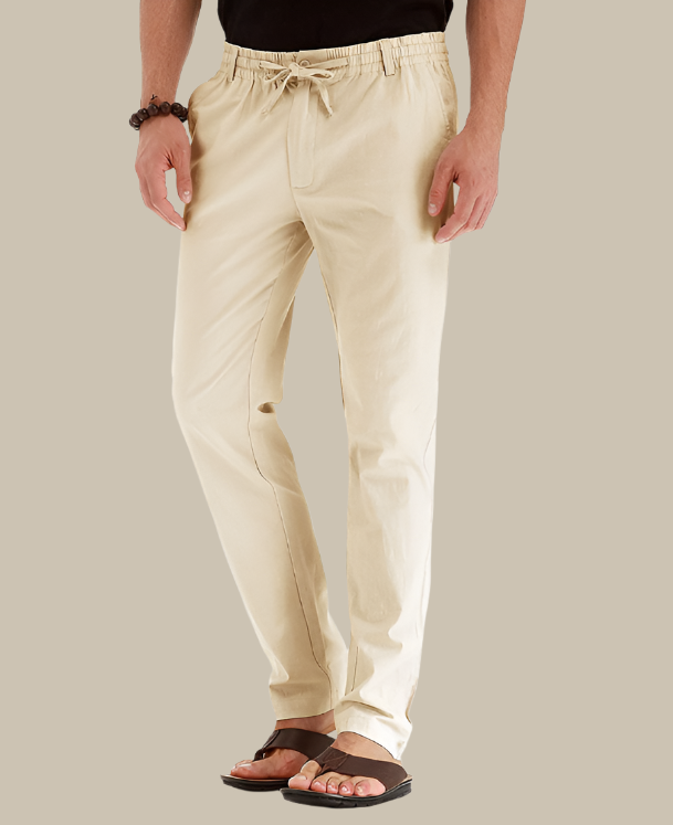 Men’s Casual Loose Fit Summer Trousers with Elastic Waist