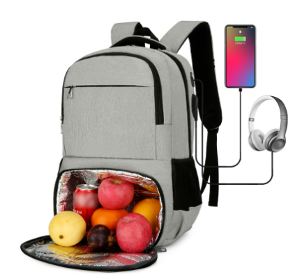 Waterproof Laptop and Lunch Backpack with USB Port – Multi-Compartment Travel Bag