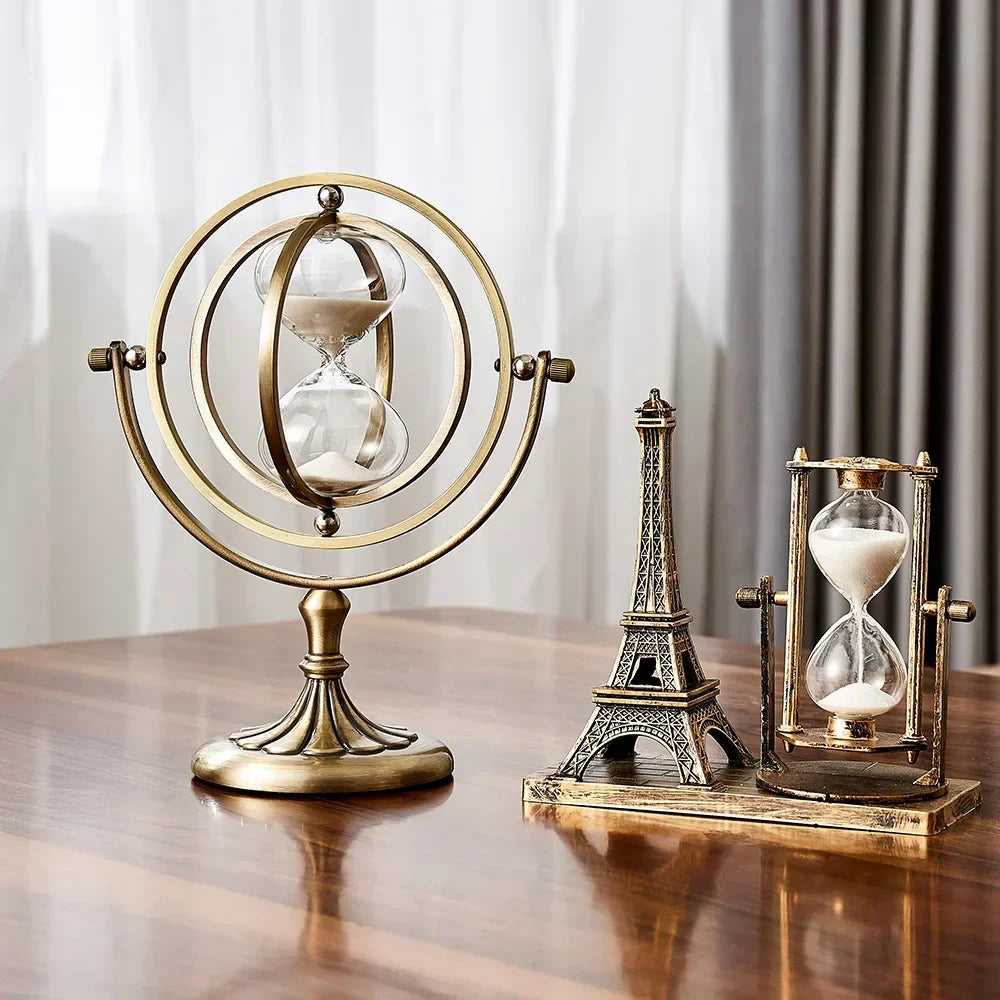 Luxury Hourglass Sand Timer with Elegant Metal Frame